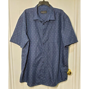Molokai Surf Co Mens 2XL Navy Short Sleeve Button Down Shirt Cotton Blend